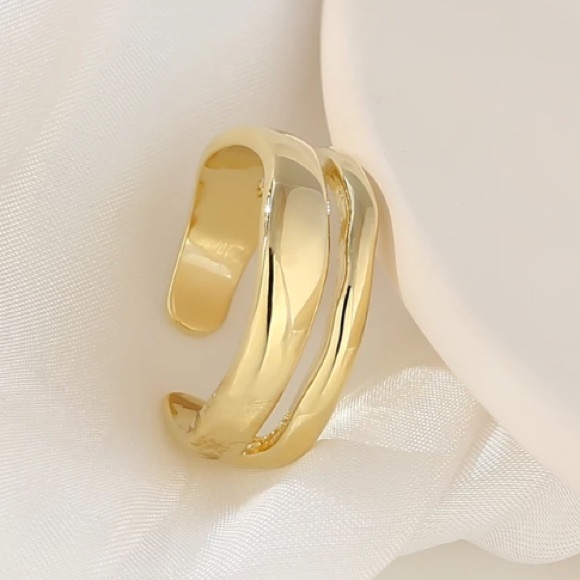 💛18K gold plated layered open ring - Picture 5 of 6